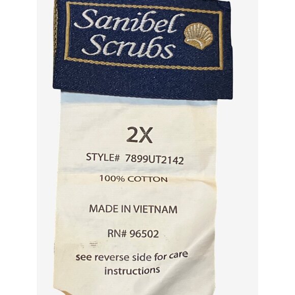 Sanibel Scrubs 2X Christmas Penguin Print Top - Picture 6 of 9